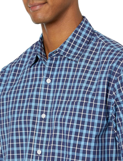 HOTAmazon Essentials Men's Regular-Fit Long-Sleeve Casual Poplin Shirt, Button Front, Business Casual, Collared