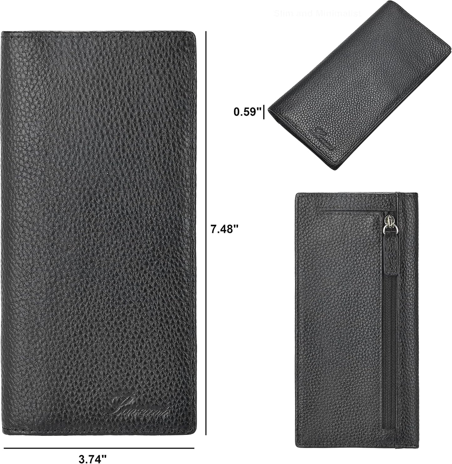 HOTLavemi Ultra Slim Thin Leather Women Wallet RFID Blocking Credit Card Holder Bifold Long Ladies Billfold