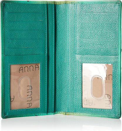 HOTAnna by Anuschka Women's Hand Painted Genuine Leather Two Fold Organizer Wallet
