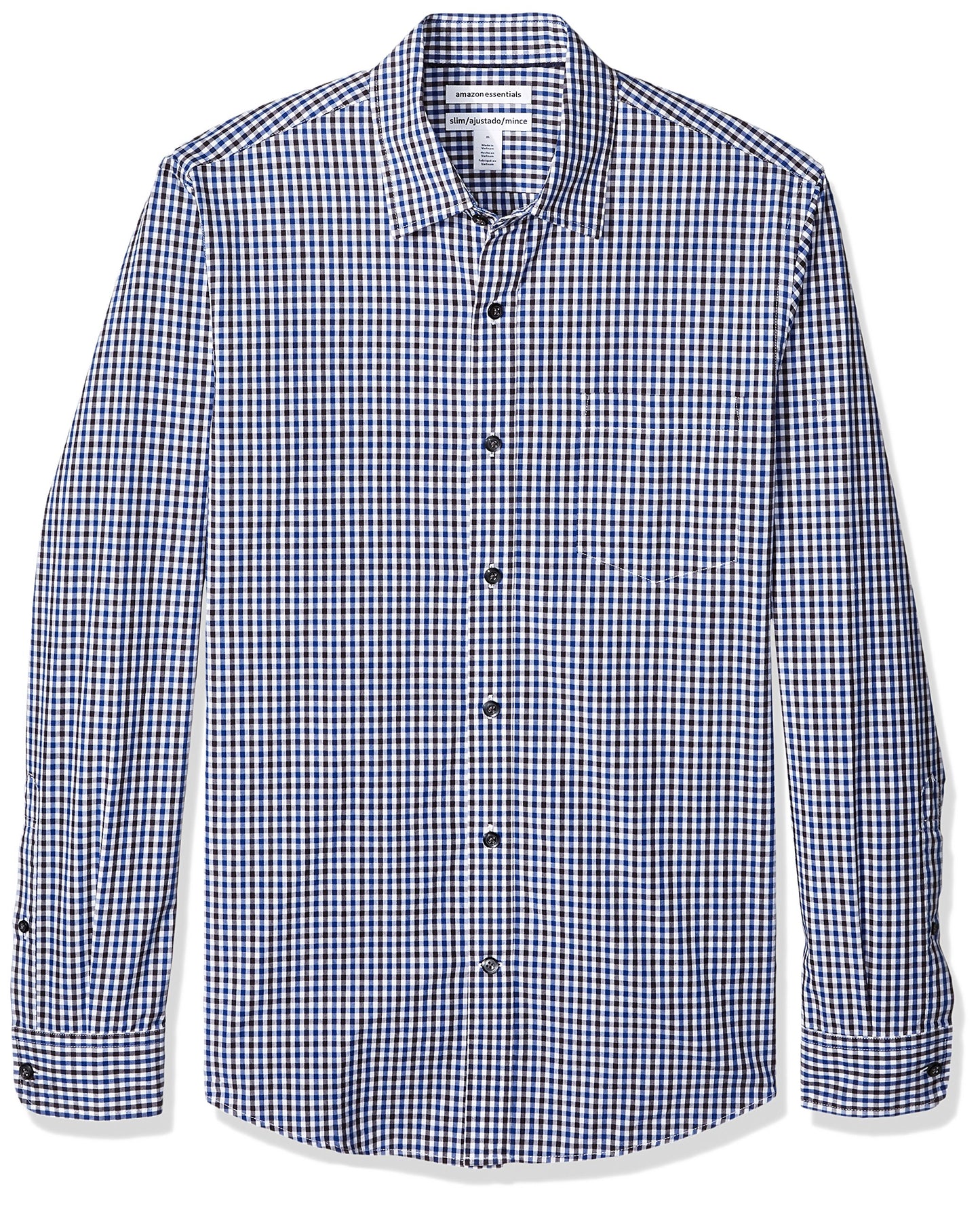 HOTAmazon Essentials Men's Regular-Fit Long-Sleeve Casual Poplin Shirt, Button Front, Business Casual, Collared