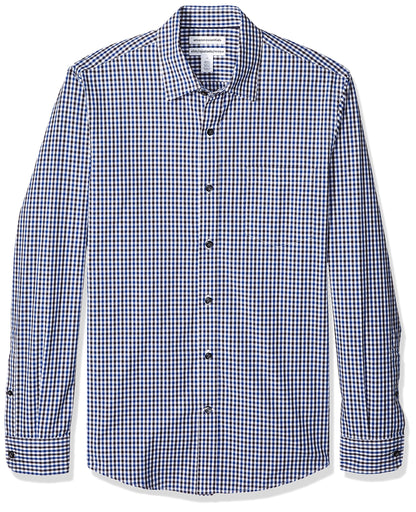 HOTAmazon Essentials Men's Regular-Fit Long-Sleeve Casual Poplin Shirt, Button Front, Business Casual, Collared