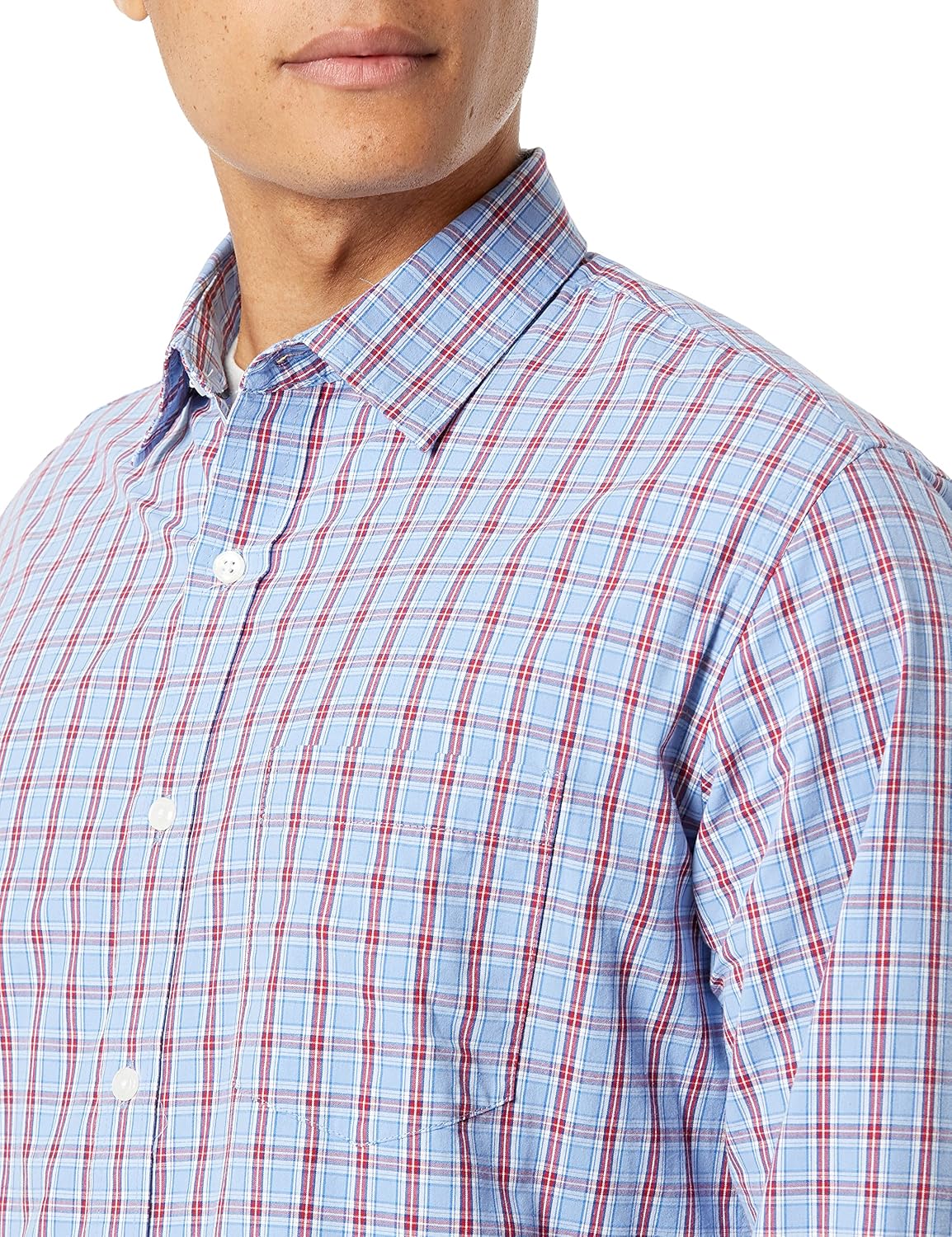 HOTAmazon Essentials Men's Regular-Fit Long-Sleeve Casual Poplin Shirt, Button Front, Business Casual, Collared