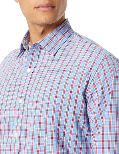 HOTAmazon Essentials Men's Regular-Fit Long-Sleeve Casual Poplin Shirt, Button Front, Business Casual, Collared