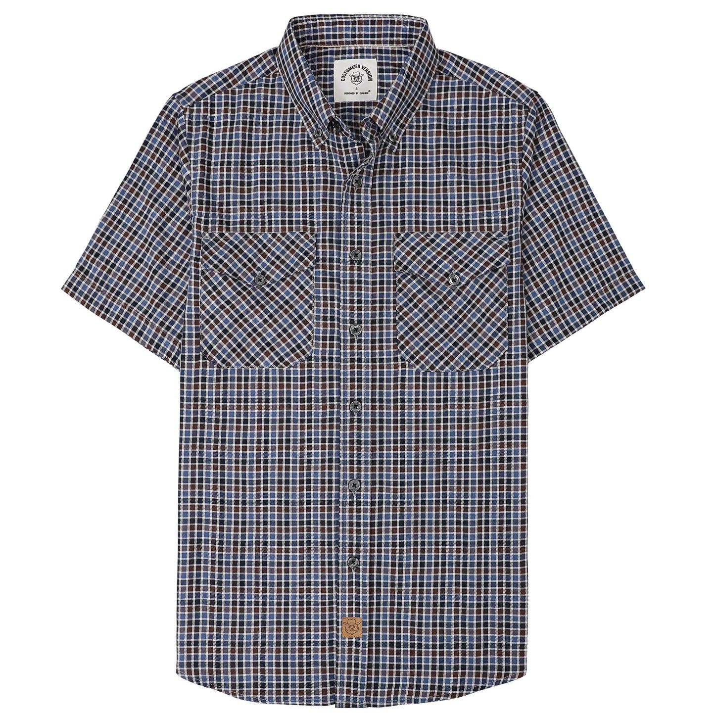 HOTDubinik® Mens Short Sleeve Button Down Two Pockets Soft Vintage Regular Fit Vintage Fishing Casual Shirts