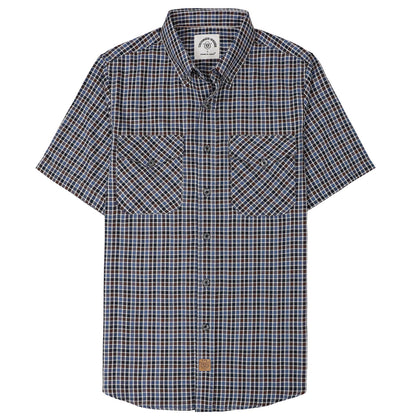 HOTDubinik® Mens Short Sleeve Button Down Two Pockets Soft Vintage Regular Fit Vintage Fishing Casual Shirts