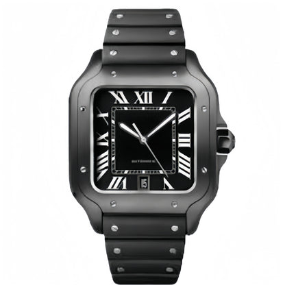 【#A271】Men's Automatic Mechanical Watch With Square Case & Roman Numeral Dial