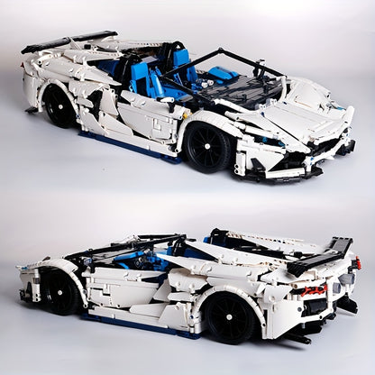 (3712PCS) White Racing Car plastic building blocks
