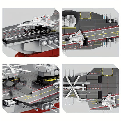 546pcs Military Series 8 In 1 Aircraft Carrier Educational Puzzle Small Building Blocks DIY Assembling Toys