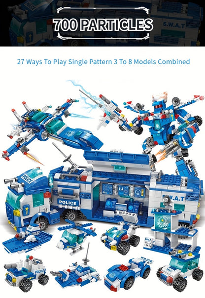 Department Car Building Blocks, City Patrol Police Toy, Vehicle Truck Action Figures Brick Toys For Children, Role-Play Toys For Boys