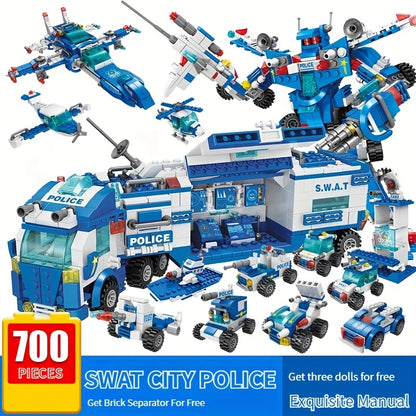 Department Car Building Blocks, City Patrol Police Toy, Vehicle Truck Action Figures Brick Toys For Children, Role-Play Toys For Boys