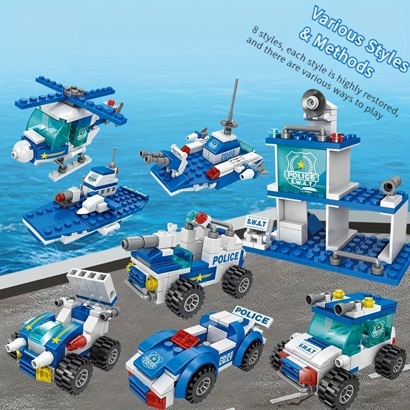 Department Car Building Blocks, City Patrol Police Toy, Vehicle Truck Action Figures Brick Toys For Children, Role-Play Toys For Boys