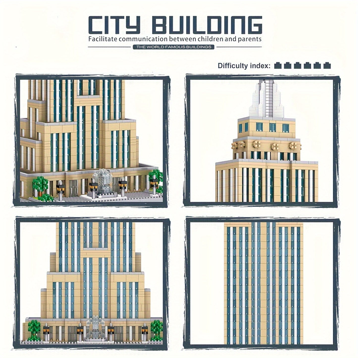 Empire State Building Micro Blocks Set - 3819 Piece Architectural Model, Perfect For Home Decor & Birthday Gifts, Ages 14+