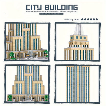 Empire State Building Micro Blocks Set - 3819 Piece Architectural Model, Perfect For Home Decor & Birthday Gifts, Ages 14+