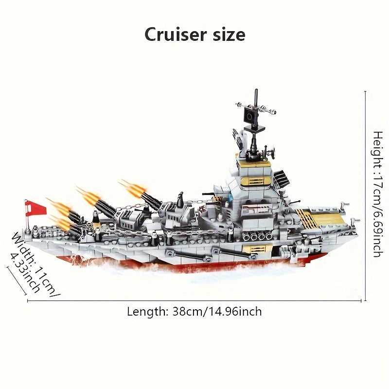 Building Block Cruiser Gift, 900pcs Diy Building Kit, Learning Engineering Building Toys, Christmas Gift