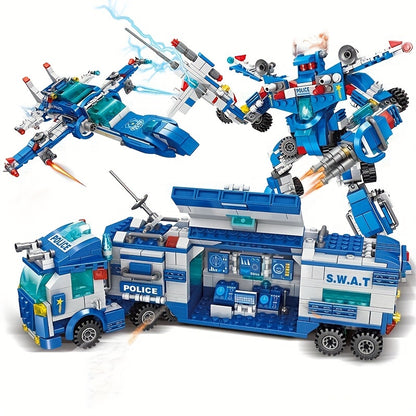Department Car Building Blocks, City Patrol Police Toy, Vehicle Truck Action Figures Brick Toys For Children, Role-Play Toys For Boys
