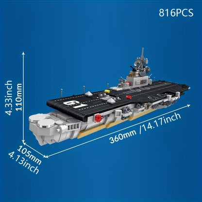 Classic Aircraft Carrier Building Blocks, Vintage Boat Toys, Locomotive Assembly Set Ornaments, DIY Christmas Birthday Gifts