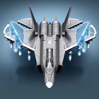 621pcs Stealth Fighter Building Blocks, Fifth Generation Aircraft Toys, Locomotive Assembled Models, Handmade DIY Living Room Decorations, B
