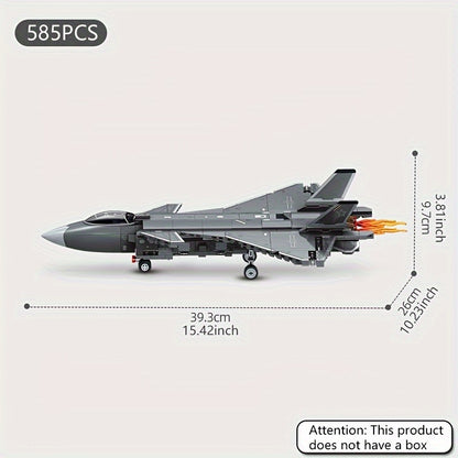 Chengdu J-20 Stealth Fighter Jet Building Blocks Set for Adults, DIY Collectible Model Kit, Educational Construction Toy, Aviation Military