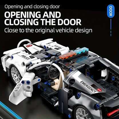 410pcs+ Black And White Creative 3D Building Block Model Toy Car, Building Block Toy Car For Children And Adults, Suitable For Giving As Hal