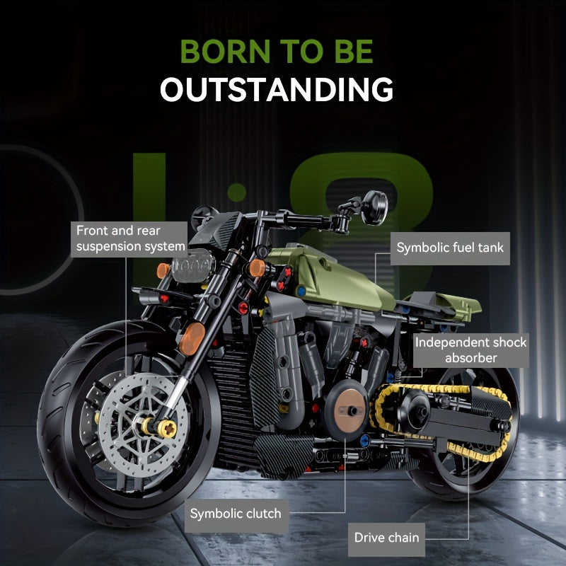634pcs 60514 Technology Motorcycle Building Blocks