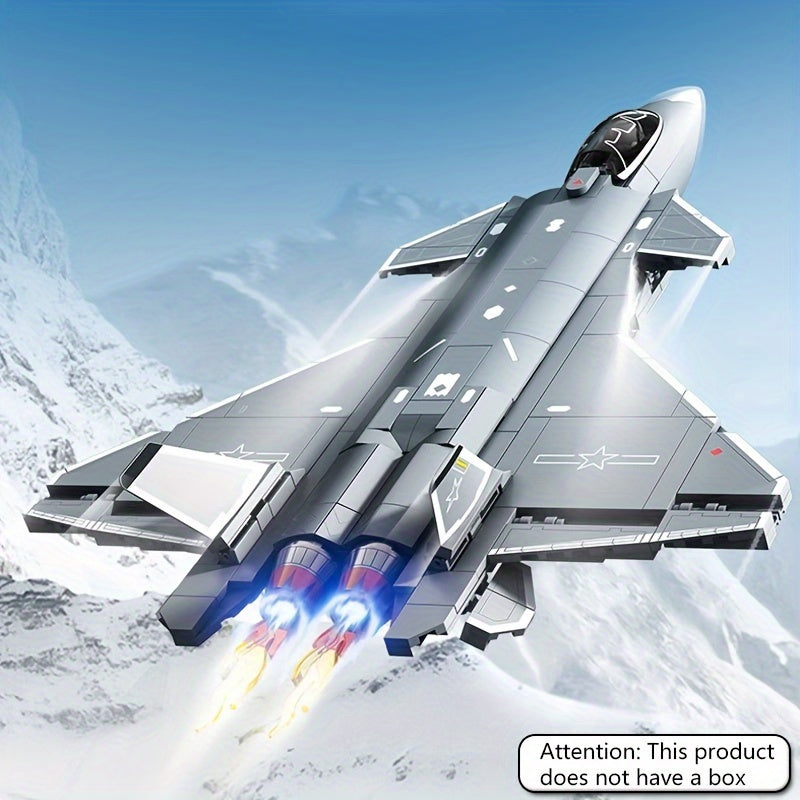 Chengdu J-20 Stealth Fighter Jet Building Blocks Set for Adults, DIY Collectible Model Kit, Educational Construction Toy, Aviation Military