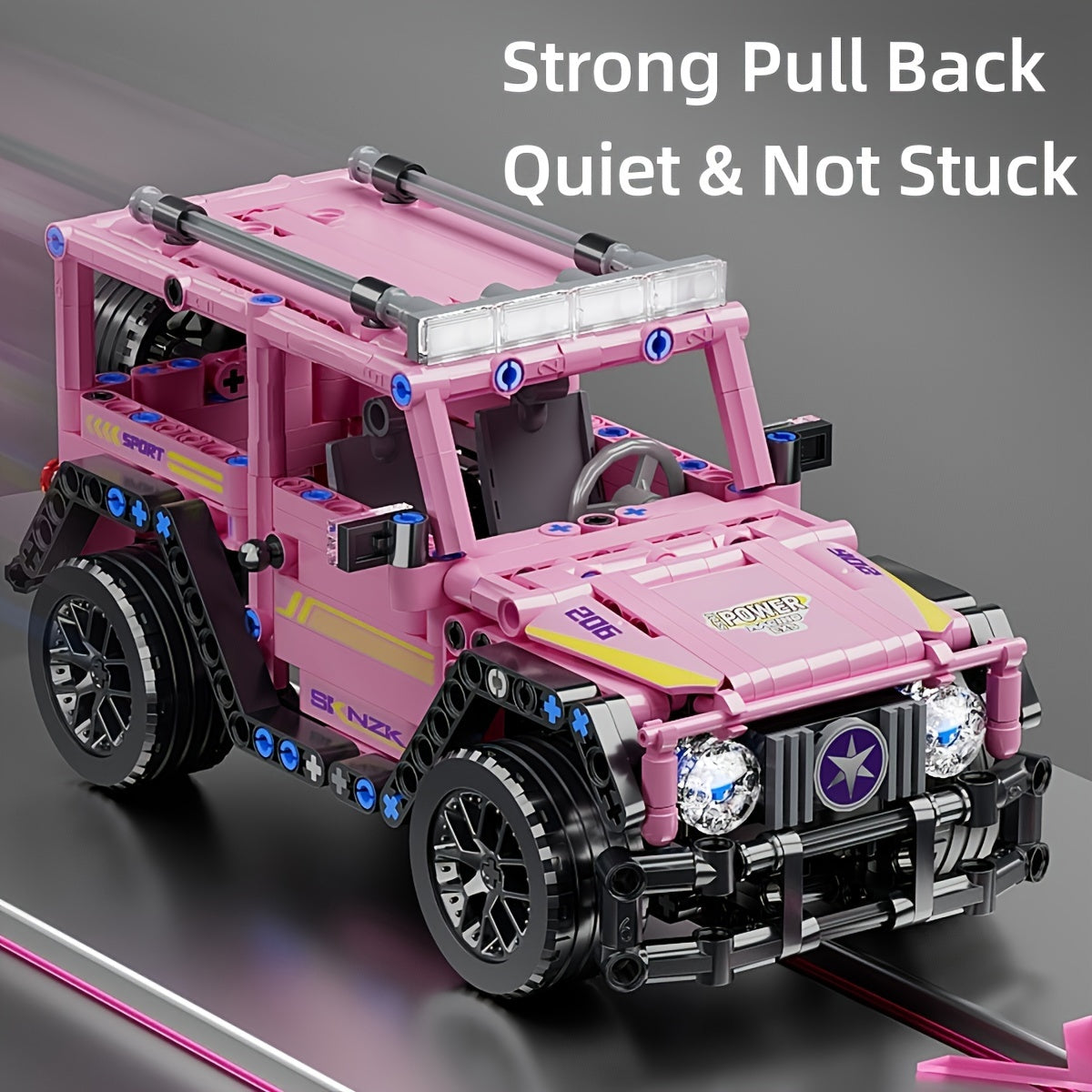 New Generation 485pcs New Pink Car 3D Model Toy Car Building Blocks, Car Assembly Racing Car Building Blocks Toys, Gifts For Kids Adults, Ha