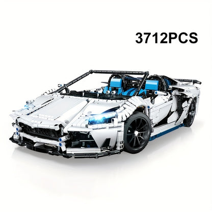 (3712PCS) White Racing Car plastic building blocks