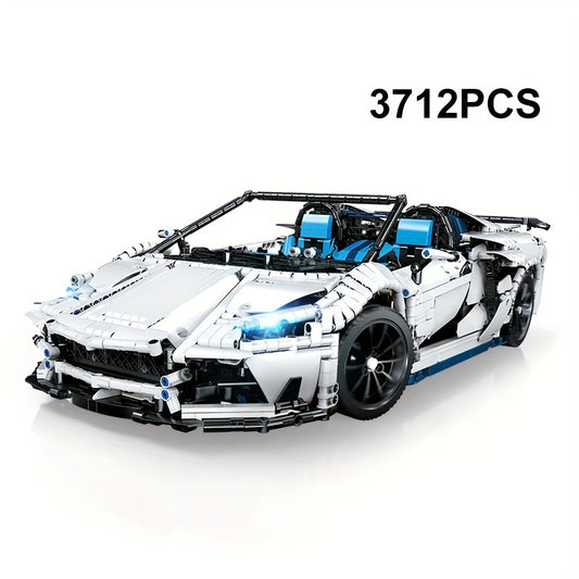 (3712PCS) White Racing Car plastic building blocks