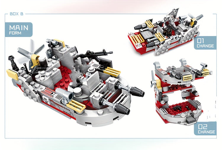 884pcs Army Marine Cruiser Warship Building Blocks Aircraft Holiday Gifts Thanksgiving, Halloween, Christmas Weapons Boat Building Blocks Ur