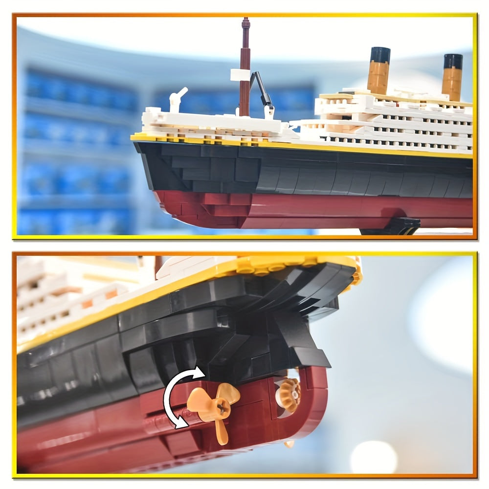 Large Titanic Model Building Block Kit, 1333 Pieces Adults Challenging Huge Titanic Cruise Ship Model Building Set Toys