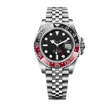Black & Red Bezel GMT Automatic Watch