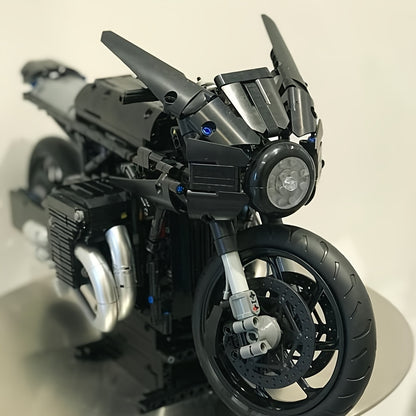 1981-Piece Cool Dark Motorcycle & Racing Car Building Blocks Set - 1:5 Scale Diy Model Kit For Teens & Adults, Durable Abs Material, Perfect