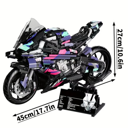 1920pcs Speed Technical Cyberpunk Motorcycle Building Blocks, Super Speed Racing Car 42130 Model, Vehicle Bricks, Halloween Christmas Gifts,