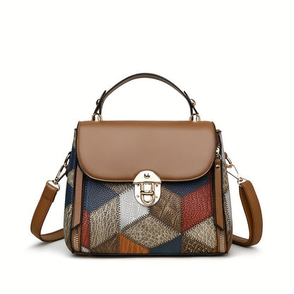 today's deals，No middlemen to make the difference! Retro Geometric Pattern Handbag, Fashion Mini Crossbody Bag, Women's Buckle Decor Shoulder Purse