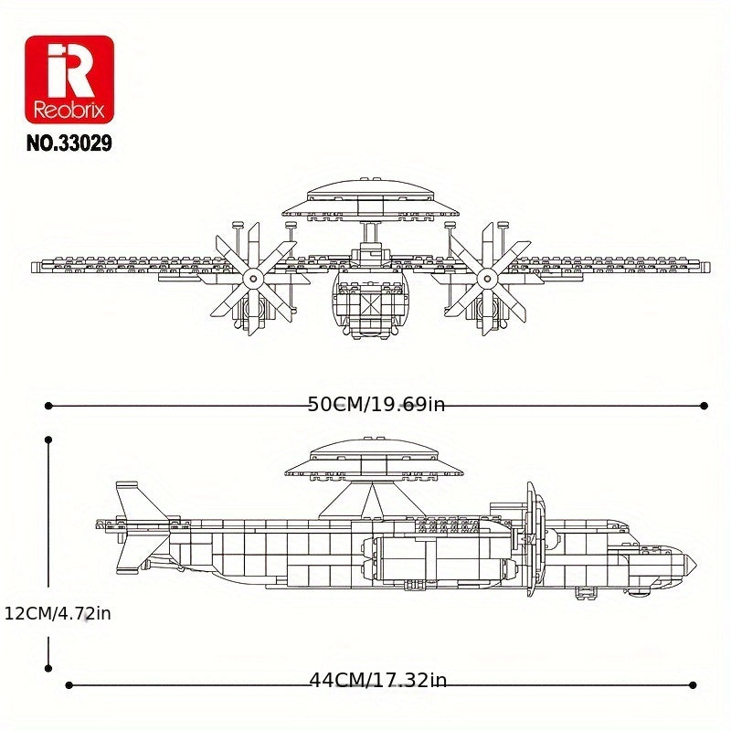1144pcs Navy E-2 Early Warning Aircraft - Carrier-based Military Fighter Model Ornament Toy for Thanksgiving and Christmas Gifts