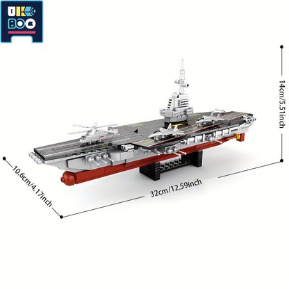 546pcs Military Series 8 In 1 Aircraft Carrier Educational Puzzle Small Building Blocks DIY Assembling Toys