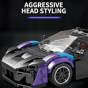 Reobrix 678 McLaren Saber Toy Car Building Blocks, Model Car Kit for Display and Collectible, Race Car Building Toy for Boys and Adults, Com