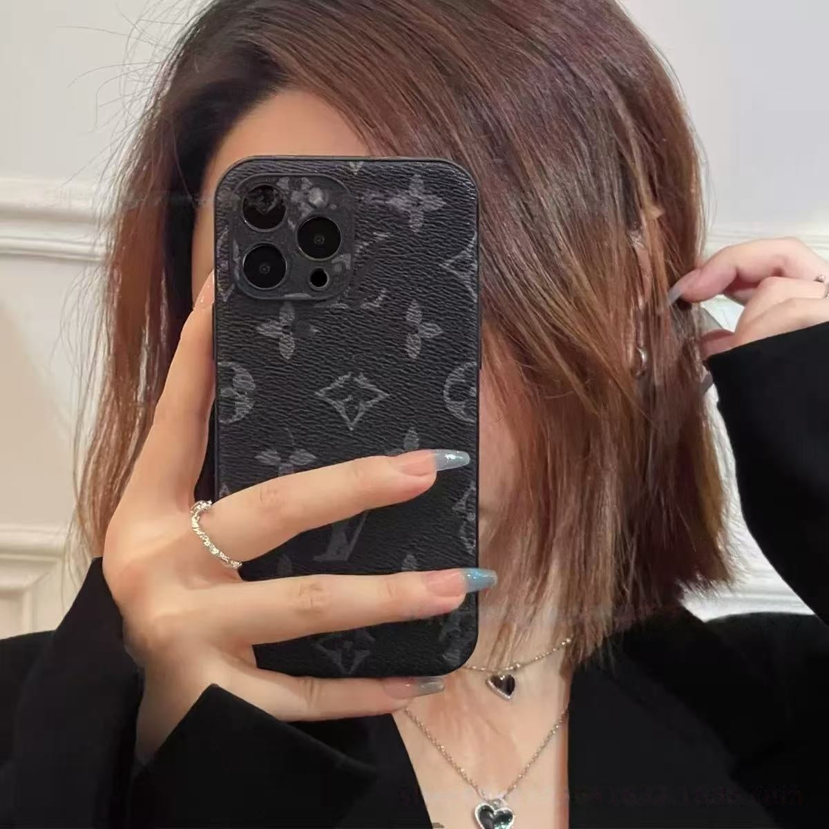 【#A362】Vintage All-Over Floral Leather Phone Case, Full Camera Coverage Anti-Scratch Anti-Slip Luxury Universal Cover