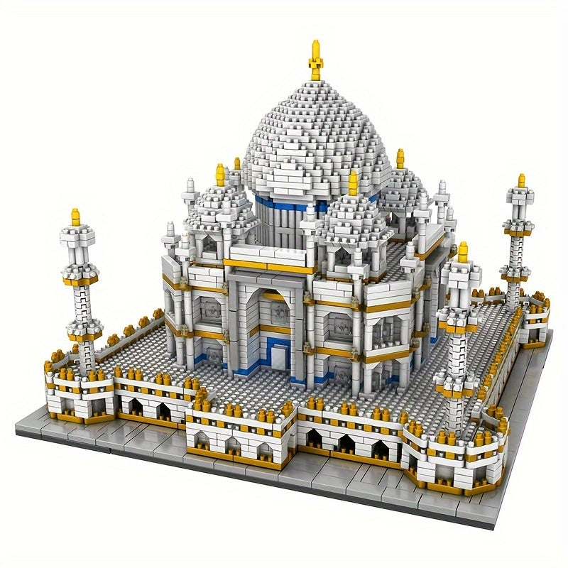 3950pcs Large World's Famous Architecture Building Blocks, Taj Mahal Castle Model, City Landmarks Desktop Ornaments, Micro Bricks, High Diff
