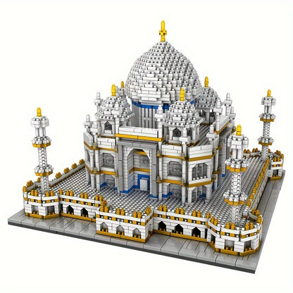 3950pcs Large World's Famous Architecture Building Blocks, Taj Mahal Castle Model, City Landmarks Desktop Ornaments, Micro Bricks, High Diff