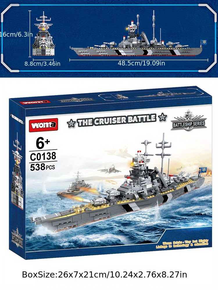 Building Block Aircraft Carrier Bismarck Battle Line Warship Assembly Set - Compatible with Other Building Blocks - Perfect Boys Toy and Bir