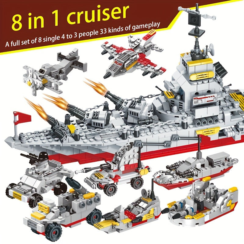 Building Block Cruiser Gift, 900pcs Diy Building Kit, Learning Engineering Building Toys, Christmas Gift