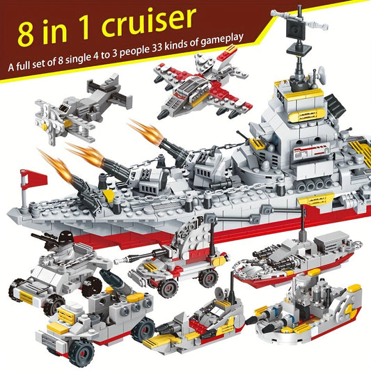 Building Block Cruiser Gift, 900pcs Diy Building Kit, Learning Engineering Building Toys, Christmas Gift
