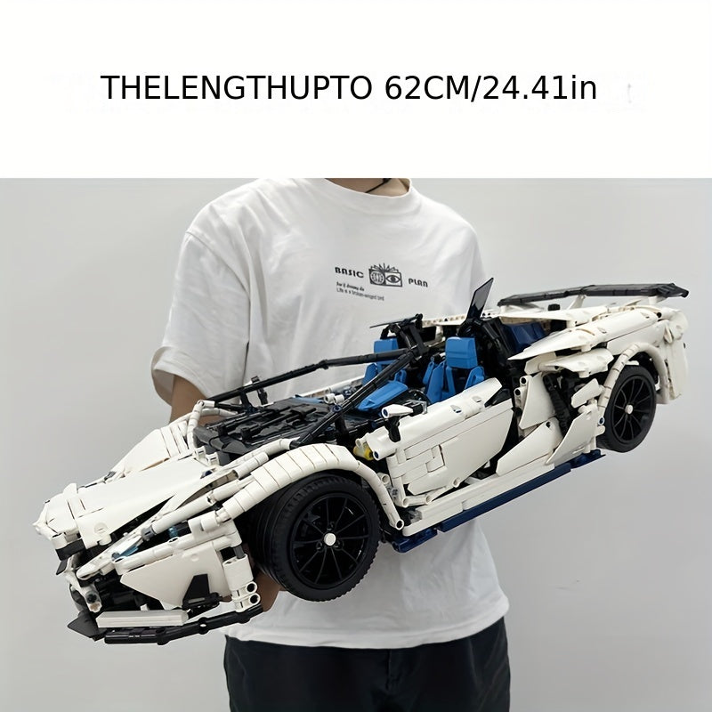(3712PCS) White Racing Car plastic building blocks