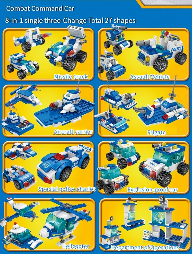 Department Car Building Blocks, City Patrol Police Toy, Vehicle Truck Action Figures Brick Toys For Children, Role-Play Toys For Boys
