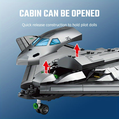 Military Aircraft Series Airplane Model Assembling Building Blocks, Air Force Weapons Soldiers Fighter Set Bricks Toys, New Year Gifts, Chri