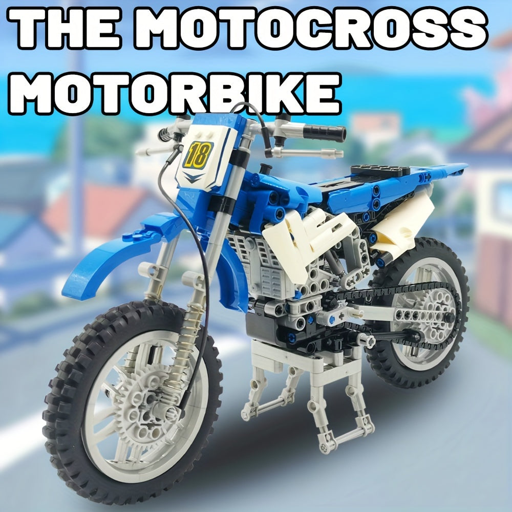 Technical 1:6 Motorcycle Building Blocks, The Motocross Motorbike Model Bricks, High-Tech Classic Collection, Educational Toys, Gifts