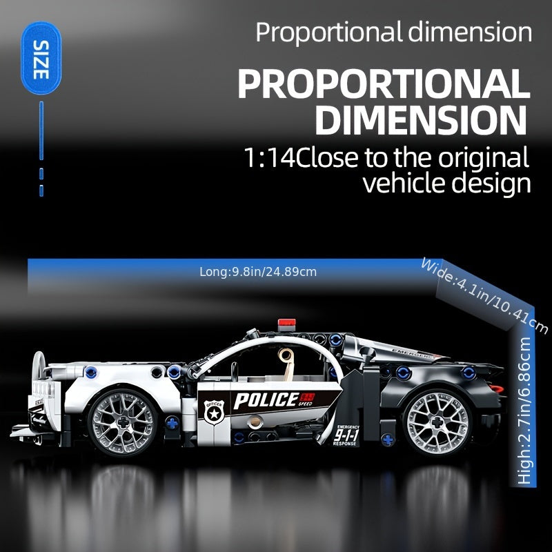 410pcs+ Black And White Creative 3D Building Block Model Toy Car, Building Block Toy Car For Children And Adults, Suitable For Giving As Hal