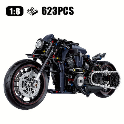 623-Piece 1:8 Scale Tech Motorcycle Building Blocks Set - Durable Abs, Perfect For Youngsters 8-12, Classic Bike Model & Decorative Display,