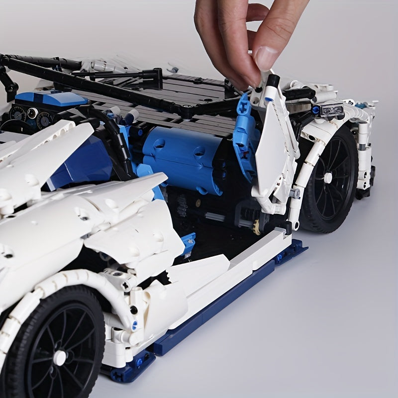 (3712PCS) White Racing Car plastic building blocks